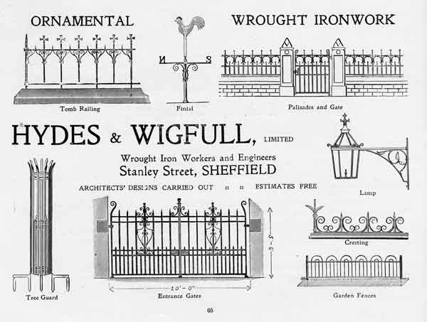 Hydes and Wigfull Limited, wrought iron workers and engineers, Stanley Street.