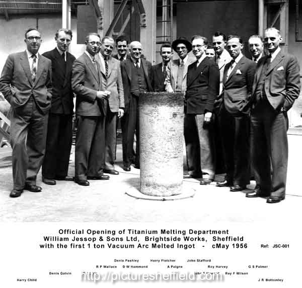 Official opening of the Titanium Melting Department at William Jessop and Son Ltd., Brightside Works, c. May 1956