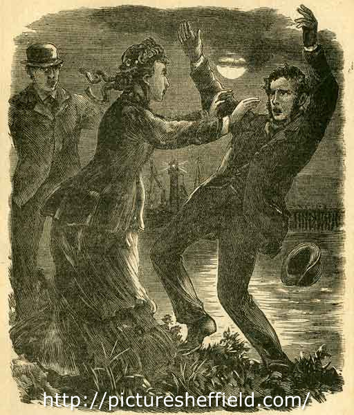 Charles Peace or The Adventures of a Notorious Burglar: With a sudden push she hurled him over the cliff