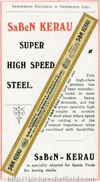 Sanderson Brothers and Newbould Ltd: SaBeN KERAU Super High Speed Steel