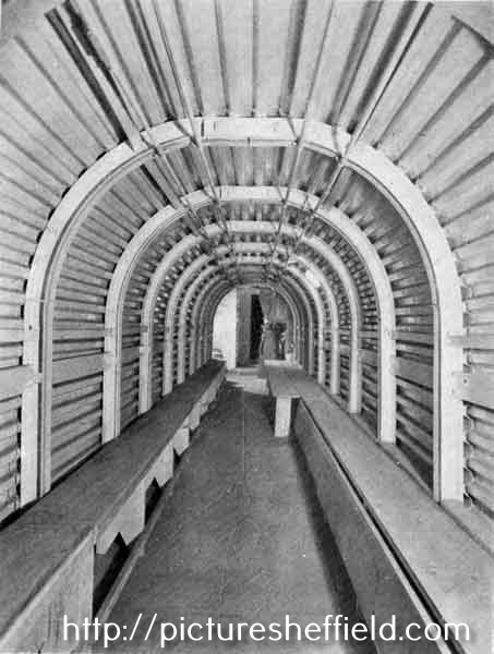 Edmund Road Depot - a section of the steel lined tunnel shelter (connecting with the Duty Room)