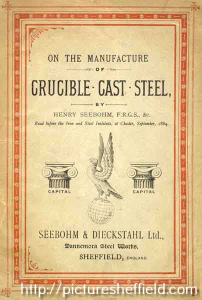 Front cover of On the Manufacture of Crucible Cast Steel by Henry Seebohm