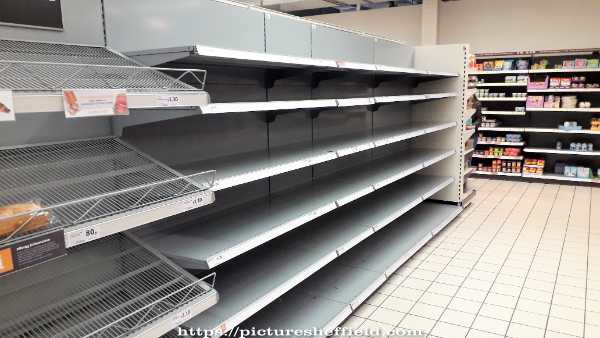 Covid-19 pandemic: empty supermarket shelves
