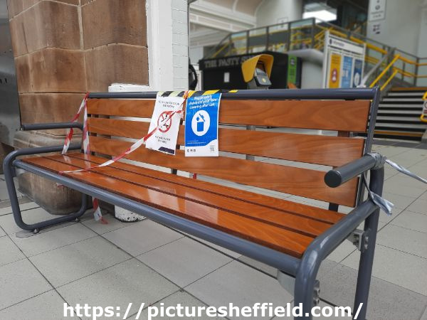 Covid-19 pandemic: restricted seating at Sheffield Midland railway station