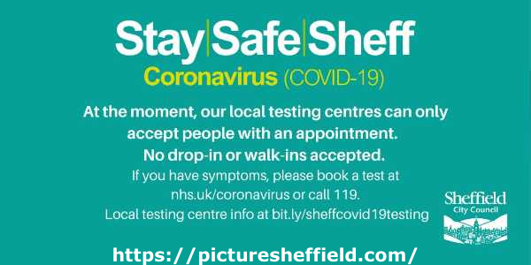 Covid-19 pandemic: Sheffield City Council graphic - Stay safe Sheff - testing centres