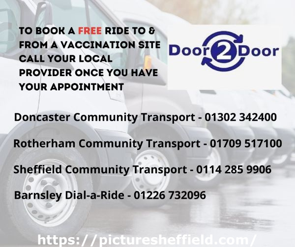 Covid-19 pandemic: community transport graphic - to book a free ride to and from a vaccination site call your local provider ...