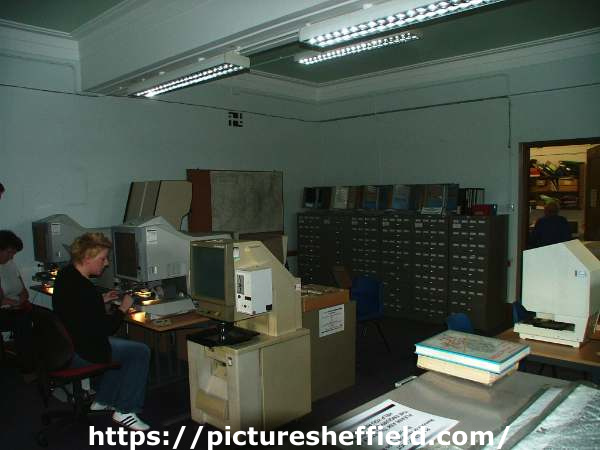 Microfilm room, Local Studies Library, Central Library, Surrey Street 