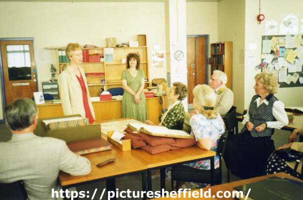 Ruth Harman, Senior Archivist (standing left) giving a talk at Sheffield City Archives, No. 52 Shoreham Street