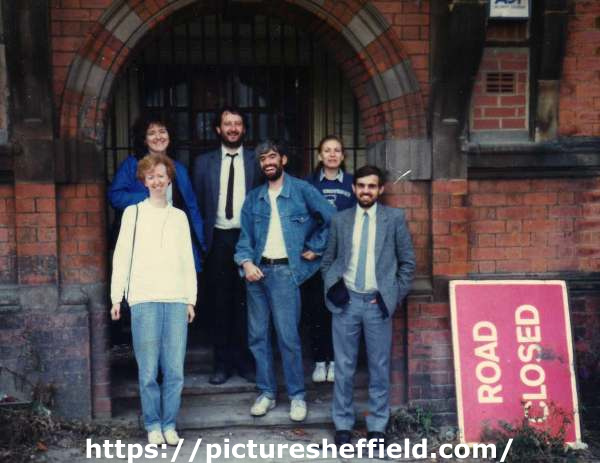 Sheffield Archives staff outside a building used to store archives