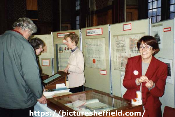 Sheffield Archives staff at probably the Local History Fair, Town Hall