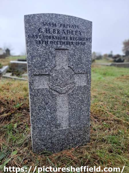 Burngreave Cemetery: 3/6998 Private G. H. Bradley, East Yorkshire Regiment, 28th December 1920