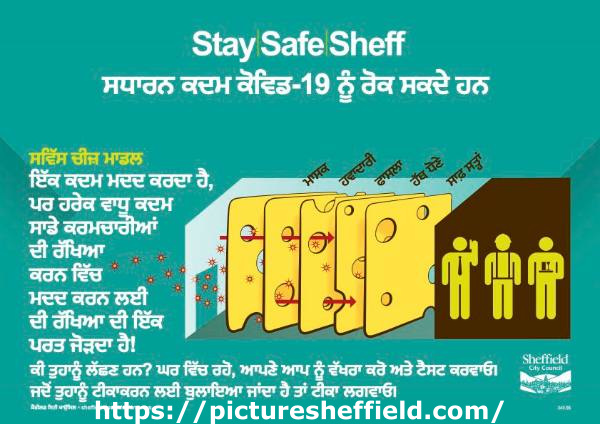 Covid-19 pandemic: Sheffield City Council graphic - Stay Safe Sheff (in community language)