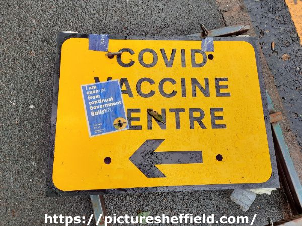 Covid-19 pandemic: NHS Covid19 Vaccination Centre sign