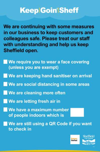 Covid-19 pandemic: Business Sheffield / Sheffield City Council graphic
