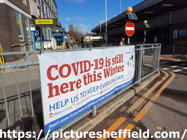 Covid-19 pandemic: banner at Royal Hallamshire Hospital