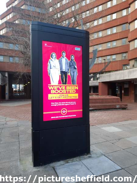 Covid-19 pandemic: We've been boosted sign, The Moor