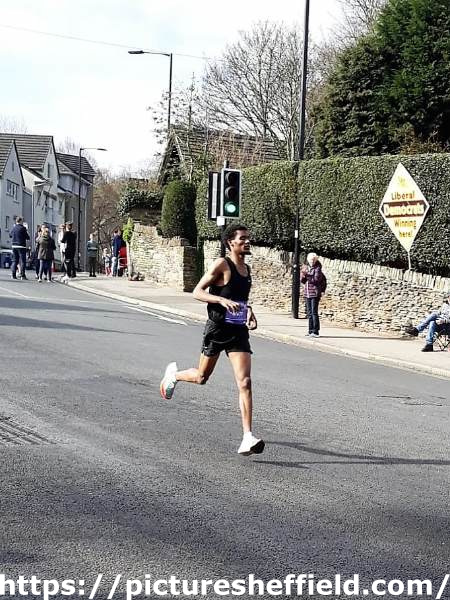 Sheffield Run For All Half Marathon - Mohammed Saleh, the winner (at Ecclesall Road)