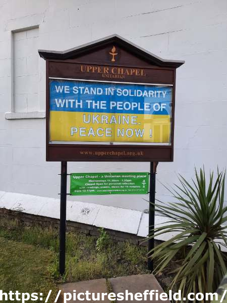 Upper Chapel, Norfolk Street - we stand in solidarity with the people of Ukraine - peace now!