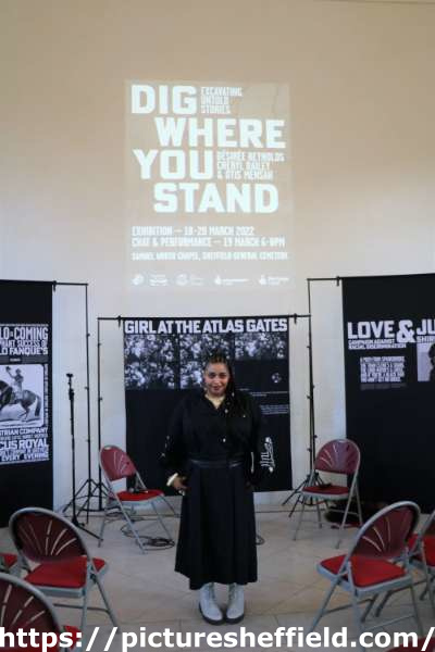 Desiree Reynolds, Writer, pictured at the 'Dig Where You Stand: Excavating Untold Stories' event, Samuel Worth Chapel, Sheffield General Cemetery