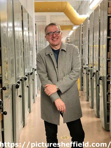 Roger Quail pictured on visit to Sheffield City Archives
