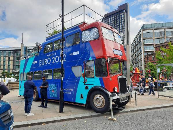 Women's Euros - Sky Sports bus on Pinstone Street