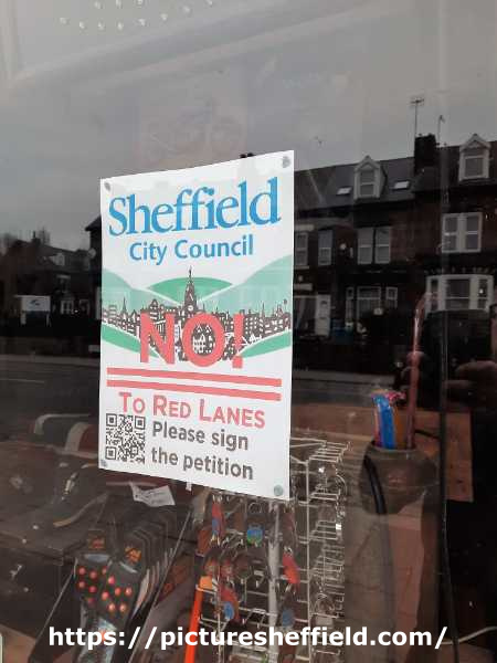 No to red lanes [on Ecclesall Road] poster