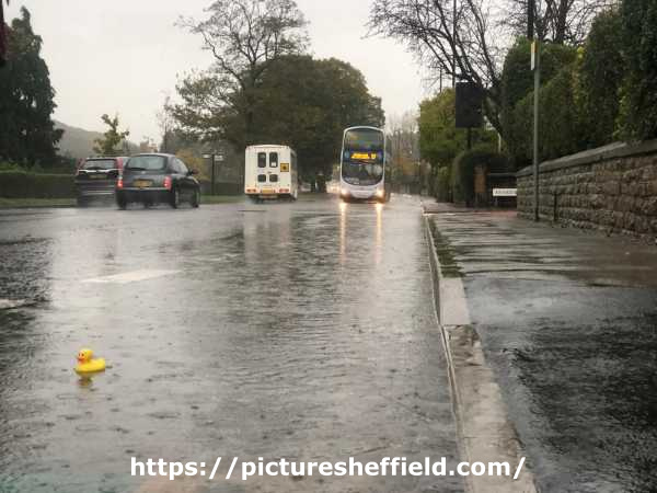 Flooding outside No. 12 Abbeydale Road South