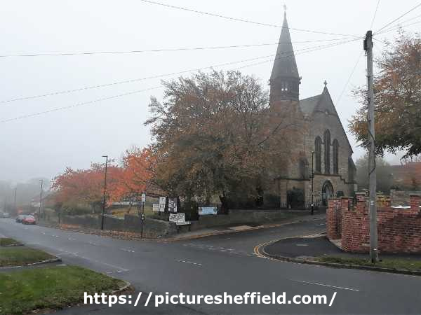 St. Paul C. of E. Church, Norton Lees Lane and (centre) junction of Angerford Avenue