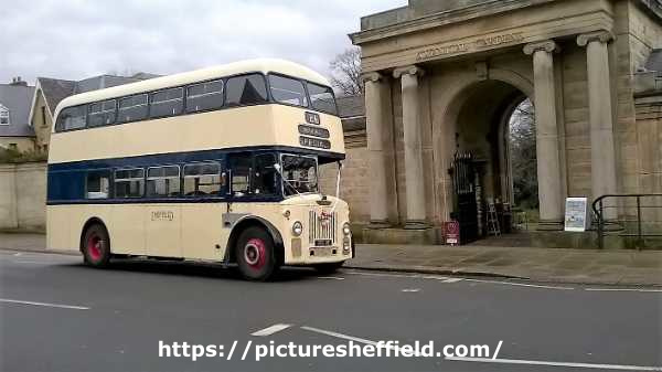 South Yorkshire Transport wedding bus outside the Botanical Gardens, Clarkehouse Road