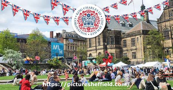 Coronation of King Charles III - party in the Peace Gardens 'save the date'