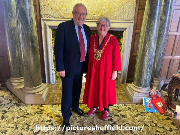Lord Mayor, Sioned-Mair Richards with Richard Caborn upon his award of the freedom of the city