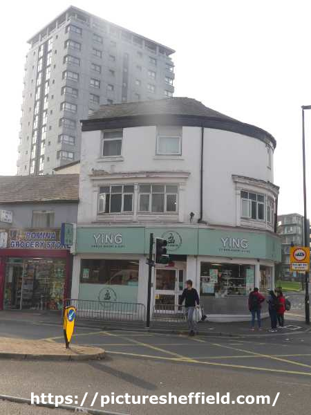 Ying, Chinese bakery and cafe, Nos. 42 - 46 London Road showing (top left) Lansdowne Flats
