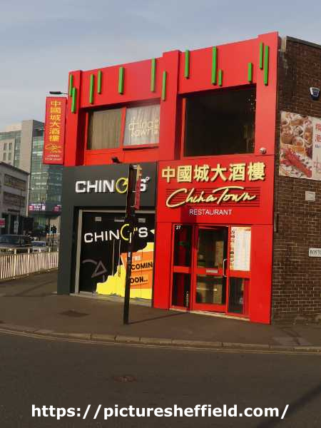 London Road showing (left) No. 19 Chino's, takeaway and No. 27 China Town, Chinese restaurant 