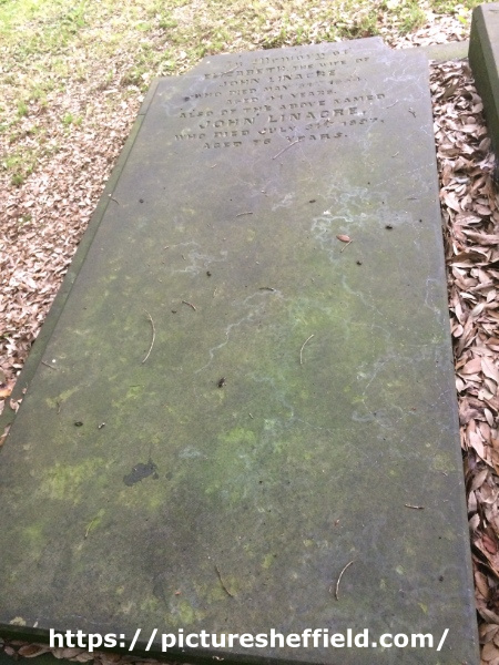 Headstone of John and Elizabeth Linacre, St James, Norton