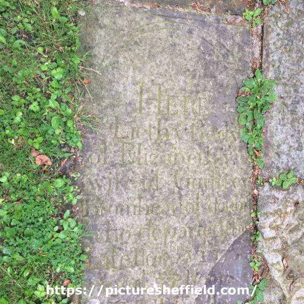 Headstone of Elizabeth, wife of Godfrey Bromhead, St James, Norton
