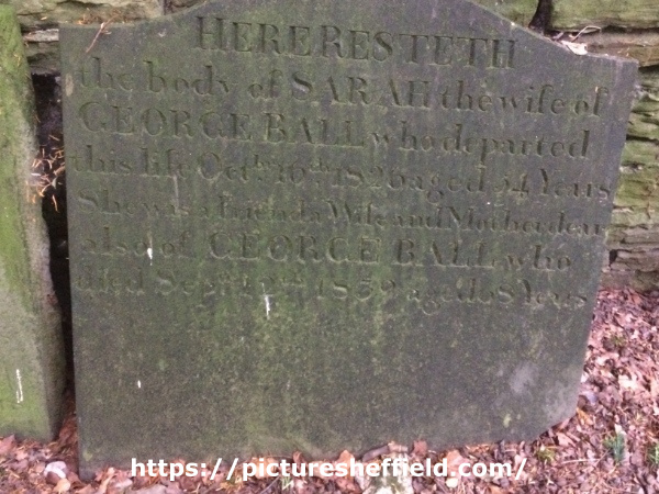 Headstone of Sarah and George Ball, St James, Norton