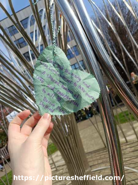 Covid Memorial Willow Tree Sculpture. Covid Memorial Day, 2025, Balm Green Gardens