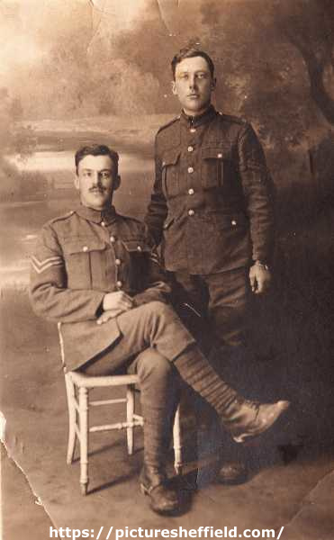 Corporal Edward John Audoire (1888-1980) with an unknown fellow officer