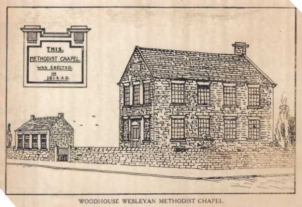 Copy of engraving of original Woodhouse Wesleyan Methodist Chapel
