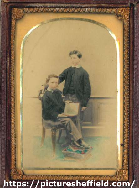 Charles William Bragge (born 1850) with his brother George Stephenson Bragge (1853-1926), eldest sons of William Bragge (1823-1884)