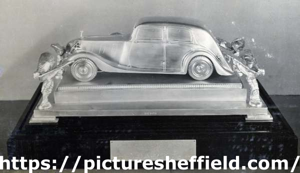 Sterling silver model of Rolls Royce 'Phantom III' for presentation to a director of the firm, made by Walker and Hall