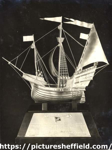 Sterling silver Nef [trade ship], made by Walker and Hall