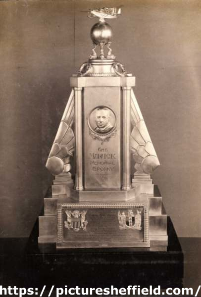 Sterling silver memorial trophy to Captain Edwin Musick, made by Walker and Hall