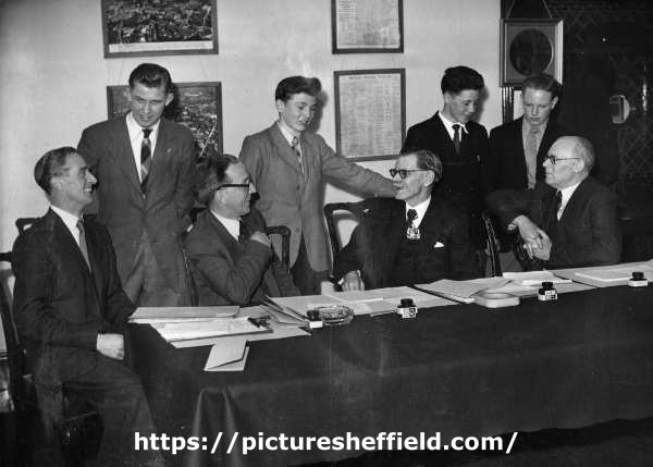 John Henry Bingham, Lord Mayor of Sheffield, 1954-1955: Possibly school children attending a committee meeting