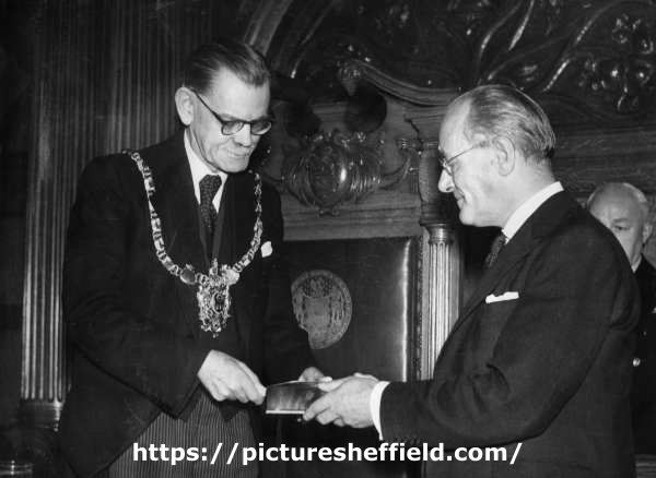 John Henry Bingham, Lord Mayor of Sheffield, 1954-1955: Presentation by the Church Burgesses at the [City] Council meeting, Town Hall
