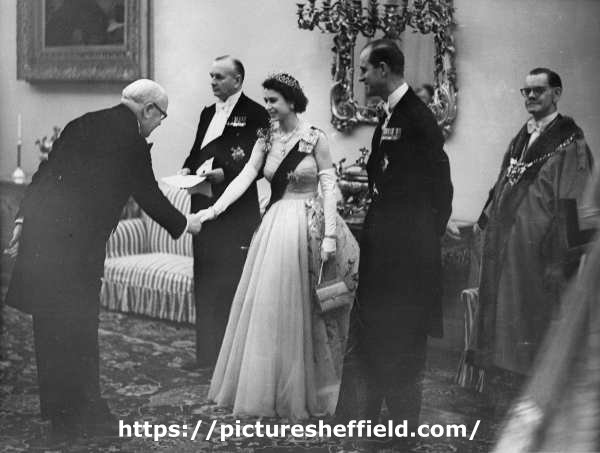 Visit of Her Majesty the Queen [Elizabeth II] and HRH Duke of Edinburgh, [Cutlers Hall]
