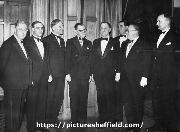 John Henry Bingham, Lord Mayor of Sheffield, 1954-1955: Representatives of the University [of Sheffield], dinner party, Town Hall, Pinstone Street