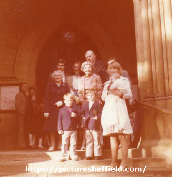 Christening of Jill [?Ibberson], St John's C. of E. Church, Ranmoor, No.5 Ranmoor Park Road