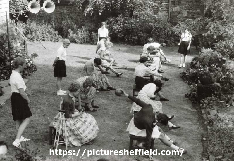 Students practising various exercises, School of Physiotherapy, Westbourne [House], Collegiate Crescent