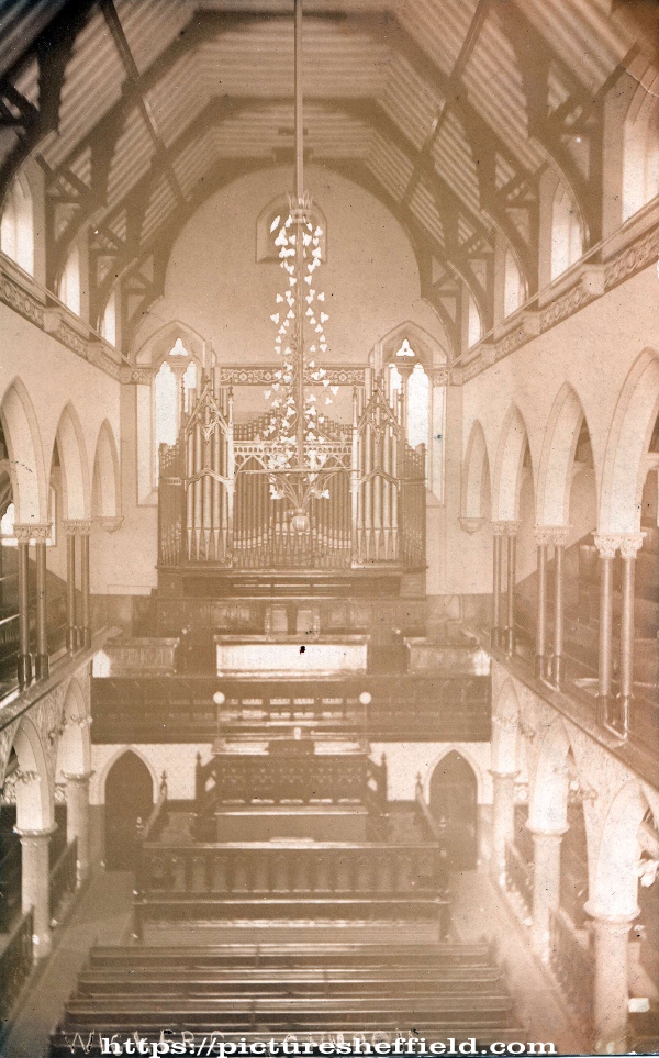 Interior of Wicker Congregational Church, junction of Ellesmere Road and Burngreave Road